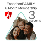 FreedomFAMILY Membership - Monthly, Semiannual or Annual Billing (includes 3 accounts - add more for $3 per month per additional account)