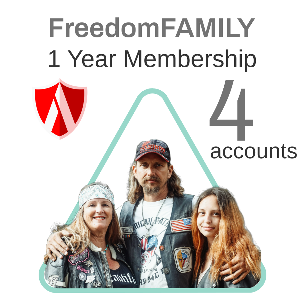 FreedomFAMILY Membership - Monthly, Semiannual or Annual Billing (includes 3 accounts - add more for $3 per month per additional account)