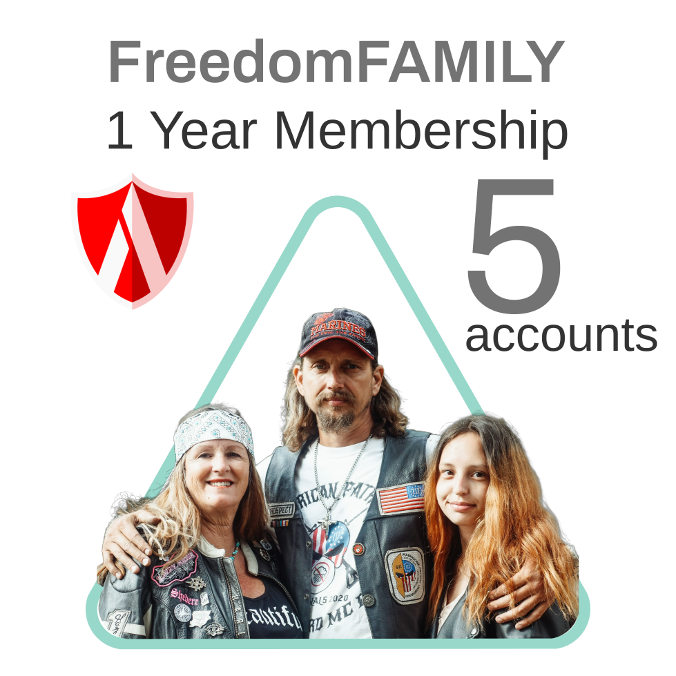FreedomFAMILY Membership - Monthly, Semiannual or Annual Billing (includes 3 accounts - add more for $3 per month per additional account)