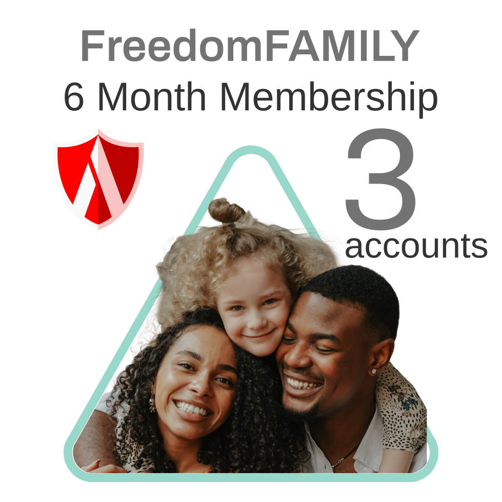 FreedomFAMILY Membership - Monthly, Semiannual or Annual Billing (includes 3 accounts - add more for $3 per month per additional account)