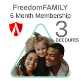 FreedomFAMILY Membership - Semiannual or Annual Billing (includes 3 accounts - add more for $3 per month per additional account)